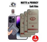 Shein 3 Piezas Protector de pantalla de cerámica mate privacidad compatible con iPhone 16/16 Plus/16 Pro/16 Pro Max/15/15Pro/15 Plus/15 Pro Max/14/13/12/11