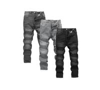 Shein 3 piezas/Set Pantalones largos de mezclilla para niño preadolescente, suaves, de algodón, ropa casual de calle, cintura elástica, ajuste slim de 5 bol