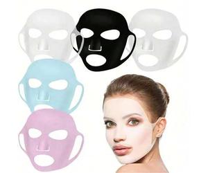 Shein 3 piezas Soporte reutilizable de silicona anti-evaporación para mascarilla facial, Cubierta de mascarilla anti-arrugas y humectante, Herramienta facia
