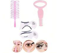Shein 3 piezas Tarjeta de pestañas postizas, Aplicador de pestañas postizas, Plantilla de delineador de ojos, Kit de herramientas para dar forma a las cejas