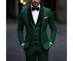 Shein 3 piezas Traje de negocios de calidad primaveral para hombre, vestido de novia de unicolor para novio, chaquetas casuales ajustadas para hombres, Vesr