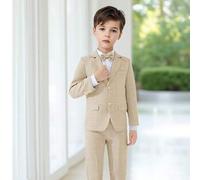 Shein 3 piezas Traje formal para niños, Traje elegante para niños, Traje de niño, Traje formal para niños, Traje de niño, Blazer a cuadros, Pantalones, Corb
