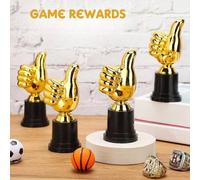 Shein 3 piezas Trofeo de pulgar dorado, figura decorativa de pulgar dorado elegante, adecuado para competencia de natación, concurso de música, premio de ce