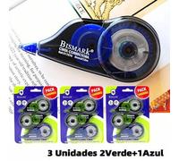 Shein 3 Unidades cintas correctoras, paquete asequible, Bismark Cinta Correctora 5x12 M, cinta correctora específica para estudiantes de secundaria, cinta c