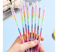 Shein 30/20/10/5/1 piezas Lápices de cera de colores de 11 segmentos apilables para estudiantes, lápices de cera para dibujar, útiles escolares, construcció