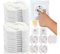 Shein 30/20/10/8/4/2/1 pieza Protectores de enchufe eléctrico de para bebés, Protectores de enchufe de para niños de estilo europeo, a prueba de descargas e