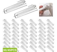 Shein 30/45 piezas Ganchos para cortinas de acero inoxidable, ganchos con 4 garras aplicables para cortinas de ventanas, puertas y baños