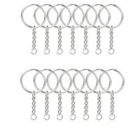 Shein 30/50/100 piezas Anillos de salto abiertos de acero inoxidable plateado, hallazgos de joyería DIY, conectores, llaveros, anillos circulares, anillos p