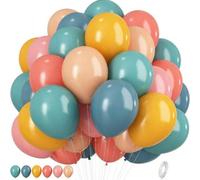 Shein 30/50/70 piezas Globos bohemios de colores del arcoíris, 12/10/5 pulgadas de color gris, azul, rosa en polvo, amarillo mostaza, azul pizarra, globos d