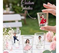 Shein 30/72/120 piezas Pegatinas personalizadas con foto de dibujos animados, calcomanías personalizadas de personajes de pareja para vasos de chupito, recu