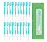 Shein 30 piezas/20 piezas/10 piezas/5 piezas/Set, Cepillos de dientes de viaje desechables, 5 en 1 Mini cepillo pre-pasta + hilo dental + palillo + raspador