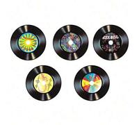 Shein 30 piezas de 14 cm decoración de corte de papel con diseños aleatorios de música rock de los años 50, decoración de pared hueca colorida adecuada para