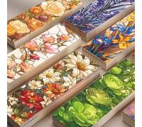 Shein 30 piezas de marcadores de libros de flores de vidrio de colores, lindos marcadores de libros impermeables con dibujos animados, utilizados para decor