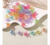 Shein 30 piezas de mini pinzas para el cabello con mariposas en varios colores para diferentes peinados trenzados, tan lindos accesorios para el cabello (co