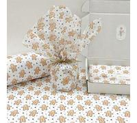 Shein 30 piezas de papel de seda con diseño de hombrecillo de jengibre QOQI - 20"X14", diseño de hombrecillo de jengibre y lunares, papel de envoltura prote