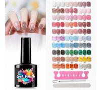 Shein 30 piezas Esmalte de uñas en gel translúcido de colores Kaymay de 7.5ml, esmalte de uñas en gel semi-transparente