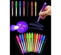 Shein 30 piezas Linterna fluorescente mágica invisible, de color cambiante y brillante al azar; Bolígrafo mágico de mensaje misterioso; Relleno de caja de r