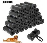 Shein 30 rollos de bolsas resistentes para cacas de perro con 1 dispensador con forma de hueso, bolsas de residuos de mascotas a prueba de fugas con diseño
