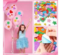 Shein 300 piezas de pegatinas de espuma con forma de corazón y brillo de colores, pegatinas con forma de estrella y mini corazón con brillo, autoadhesivas,