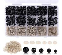 Shein 300 piezas/Set Ojos de plástico negro, adecuados para muñecos de ganchillo, animales, marionetas DIY, manualidades de osos, manualidades de arte anima