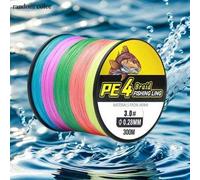 Shein 300m Línea de pesca, línea trenzada de PE suave de 4 hebras de 6/8/10/15/20/30/40/50/60/70/80/90/100 lb adecuada para pesca al aire libre y pesca en e