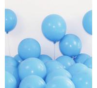 Shein 30pcs/50pcs/100pcs Globos de helio redondos de látex de 5 pulgadas color azul claro, adecuados para decoración de bodas, cumpleaños, graduaciones, des