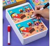 Shein 32 páginas Juguetes educativos Montessori, entrenamiento de concentración buscando diferentes desarrollos de inteligencia Entrenamiento de pensamiento