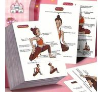 Shein 32 piezas Tarjetas guía de posturas de yoga, Tarjetas de práctica de posturas básicas de yoga, Tutorial de estiramientos