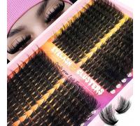 Shein 320/192/60 piezas Extensiones de pestañas individuales de rizos D, estilo ojo de gato izquierdo y derecho, 80D 100D, DIY, volumen ultra, natural, suav