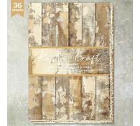 Shein 36 Hojas A5 (Fondo de Pared de Tierra Moteada Vintage Artística) Papel Delgado para Scrapbook, Adecuado para Bullet Journal, Junk Journal, Fondo de Ta