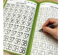 Shein 36 páginas Cuaderno de práctica de números del 0 al 100, Cuaderno de caligrafía para niños, Habilidades motoras finas Montessori con puntos para traza