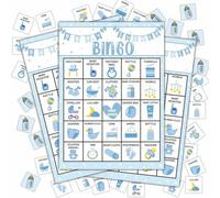 Shein 37 piezas/Set Tarjetas de Bingo para Bautizo de Bebé, Tarjetas de Juego de Baño para Baby Shower, Suministros y Decoraciones para Juego de Revelación