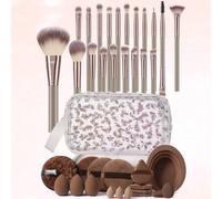 Shein 39 piezas/19 piezas Juego de brochas de maquillaje que incluye 20 brochas suaves, como brocha para polvo, brocha para rubor, brocha para contorno, bro