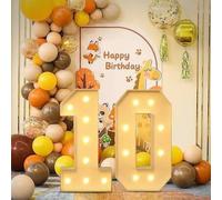 Shein 3ft Número iluminado de marquesina, decoración de globos con números de mosaico, marco de globo con el número 1, marquesina de letra iluminada, decora