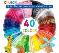 Shein 3m*40 Colores Filamento PLA para Impresión 3D, Longitud total 4724,41 pulgadas, Recambio para Bolígrafo de Impresión 3D DIY Doodle Drawing, Mejor rega