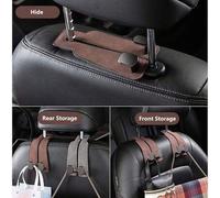Shein 4/2/1 pieza Ganchos para reposacabezas de coche, organizador universal colgador para todos los vehículos, diseño simple de 2 pliegues, resistente y du