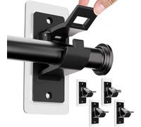 Shein 4/2 piezas Barra de cortina autoadhesiva, sin necesidad de perforar para la instalación de la barra de cortina, ganchos para barra de cortina sin clav