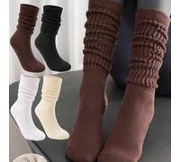 Shein 4/3/2/1 par de calcetines térmicos gruesos para mujer para otoño/invierno, con suela acolchada, calcetines cálidos y esponjosos hasta la rodilla, calc