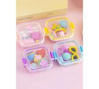 Shein 4/5 piezas Caja Bento Aleatoria Linda, Postre, Desmaquillante, Combinación de Set de Papelería, Temporada de Regreso a la Escuela, Primer Día de Escue
