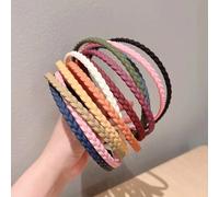 Shein 4/6/12 piezas Diademas de plástico trenzadas sin deslizamiento minimalistas para niñas, adecuadas para uso diario