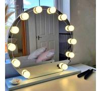 Shein 4/6/8/10/12/14 piezas Espejo de maquillaje con luz LED de 3 colores, lámpara con luz LED para espejo de baño, lavabo, tocador, campaña de iluminación