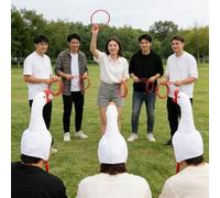 Shein 4/8 piezas Juego de lanzamiento de anillos a la cabeza de ganso divertido, lanza los anillos a los objetivos de la cabeza del ganso para ver quién pue