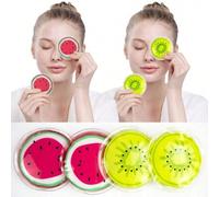 Shein 4 paquetes de máscaras de ojos con gel de hielo y máscaras de ojos, con diversos patrones de frutas para eliminar las ojeras y aliviar la fatiga ocula