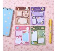 Shein 4 paquetes de notas adhesivas con forma de animales lindos, 240 hojas, banderas marcadoras con forma de animales, blocs de notas autoadhesivos pequeño