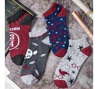Shein 4 pares de calcetines de hombre de Harry Potter, calcetines cortos estilo academia de magia transpirables, calcetines de mujer y calcetines suaves, ca