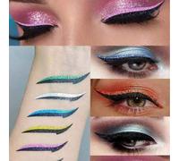 Shein 4 pares de pegatinas de delineador de ojos, pegatinas de delineador de ojos delgadas en color dorado y negro, pegatinas de delineador de ojos reutiliz