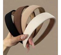 Shein 4 piezas/1 pieza Diademas de moda para mujer de 36 cm en negro, beige, marrón y caqui, diseño minimalista y versátil de alta gama, accesorios para el