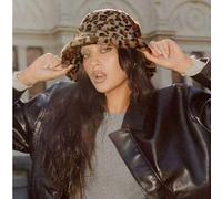 Shein 4 piezas/1 pieza Sombrero de cubo ancho y esponjoso para mujer - Sombrero de cubo estampado de leopardo para invierno, cálido y cómodo, de moda y vers