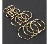 Shein 4 piezas 17/20/32/42mm Anillos circulares geométricos minimalistas dorados de aleación con volantes que se pueden usar para hacer pendientes, collares