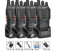 Shein 4 piezas Baofeng BF888S Walkie Talkie Original 5W BF-888S USB UHF 400-470MHZ Transceptor Radio Portátil de Dos vías Intercomunicador